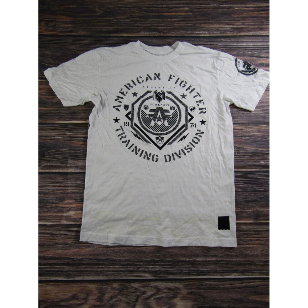 American Fighter Mens Medium White Training T Shirt‎ UFC MMA Workout Gym
